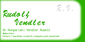 rudolf vendler business card